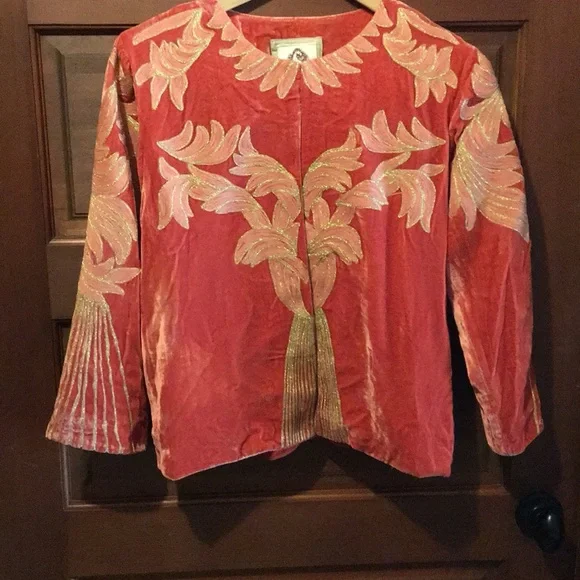 NWT Chasing Unicorns Movin on Up Velvet Jacket Size L - Picture 2 of 9